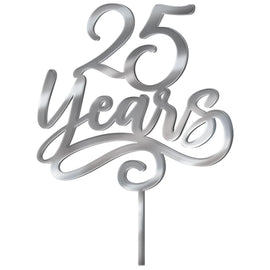 Cake Topper Silver Mirror 25 Years