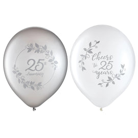 Happy 25th Anniversary Latex Balloons