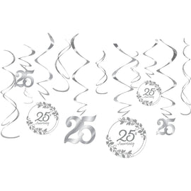 Happy 25th Anniversary Swirl Decorations Value Pack