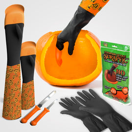 Pumpkin Scraping Glove Adult & Kid Combo