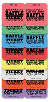 Raffle Roll Tickets - 1000/roll Assorted Colors
