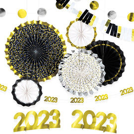 2023 New Year's Room Decorating Kit - Black, Silver, Gold