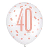 6 12" Rose Gold Latex Balloons 40