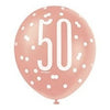 6 12" Rose Gold Latex Balloons 50