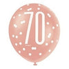 6 12" Rose Gold Latex Balloons 70