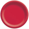 6 3/4" Round Paper Plates, 50 Count. - Apple Red