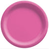 6 3/4" Round Paper Plates, 50 Count. - Bright Pink