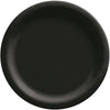 6 3/4" Round Paper Plates, 50 Count. - Jet Black