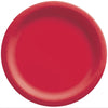 8 1/2" Round Paper Plates, 50 Count. - Apple Red