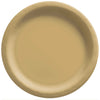 8 1/2" Round Paper Plates, 50 Count. - Gold