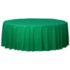 84" Round Plastic Table Cover - Festive Green