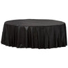 84" Round Plastic Table Cover - Jet Black