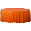 84" Round Plastic Table Cover - Orange Peel