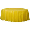 84" Round Plastic Table Cover - Yellow Sunshine