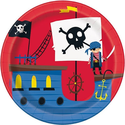 Ahoy Pirate Round 7" Dessert Plates, 8 Count