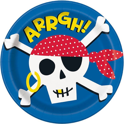 Ahoy Pirate Round 9" Dinner Plates, 8 Count