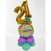 Air-Filled Balloon Centerpiece Add-An-Age Birthday With Theme Balloon