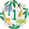 Animal Safari 1St Birthday Round 9" Dinner Plates, 8 Count