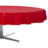 Apple Red Round Plastic Table Cover, 84"