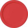 Apple Red Value Solid Round Plates, 9"