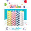 Assorted Candy Stripe Spiral Candles 24 Count