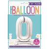 Silver Number Shaped Standing Foil Balloon 30" 0