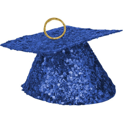 Balloon Weight - Glitter Grad Hat Blue