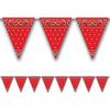 Bandana Pennant Banner Red; All-Weather; 12 Pennants/String