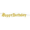 Banner - 4" Happy Birthday Gold