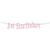 Banner - 7" Diamond 1St Birthday Pink