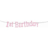 Banner - 7" Diamond 1St Birthday Pink