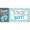 Banner - Custom Deluxe Baby Shower Blue & Grey Dots