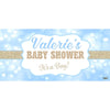 Banner - Custom Deluxe Baby Shower Blue Lens Flare & Gold Sparkles