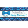 Banner - Custom Deluxe Baby Shower Blue Plaid & Bow Tie