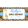 Banner - Custom Deluxe Baby Shower Giraffe Print & Blue