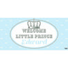 Banner - Custom Deluxe Baby Shower Light Blue & Silver Crown