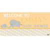 Banner - Custom Deluxe Baby Shower Orange Dots & Elephant