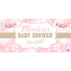 Banner - Custom Deluxe Baby Shower Pink Lens Flare & Gold Glitter