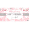 Banner - Custom Deluxe Baby Shower Pink Lens Flare & Silver Glitter