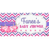 Banner - Custom Deluxe Baby Shower Pink & Purple Zig Zag