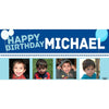 Banner - Custom Deluxe Birthday Blue 4 Photo With PiCounture