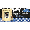 Banner - Custom Deluxe Birthday Blue Cowboy With PiCounture