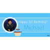 Banner - Custom Deluxe Birthday Blue Dots With PiCounture