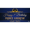 Banner - Custom Deluxe Birthday Blue & Gold Crown