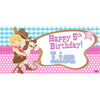 Banner - Custom Deluxe Birthday Blue & Pink Sheriff Blonde