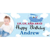 Banner - Custom Deluxe Birthday Blue Plane With PiCounture