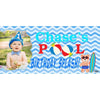 Banner - Custom Deluxe Birthday Blue Wave Pool Party With PiCounture