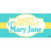 Banner - Custom Deluxe Birthday Blue & Yellow Polka Dots