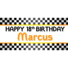 Banner - Custom Deluxe Birthday Checkered Flag