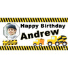 Banner - Custom Deluxe Birthday ConstruCountion With PiCounture